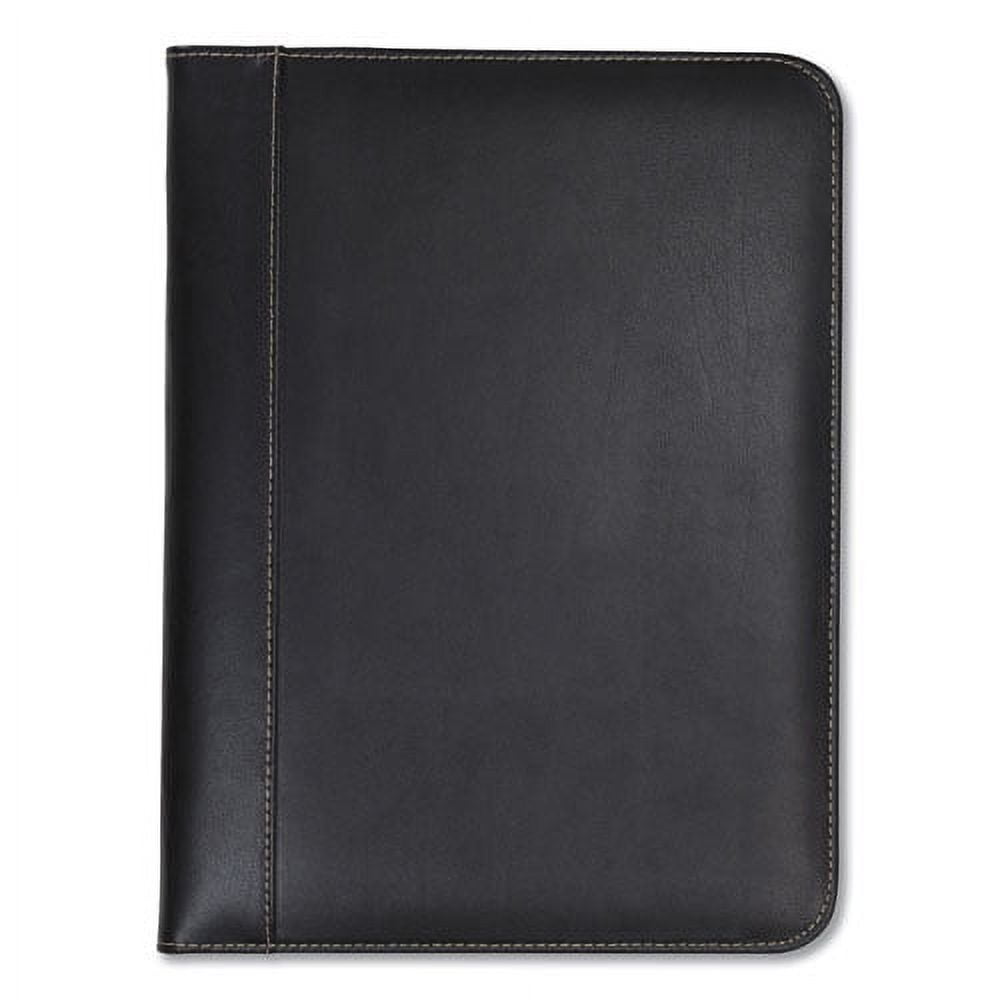 Contrast Stitch Leather Padfolio, 8 1/2 X 11, Leather, Black | Bundle of 10 Each