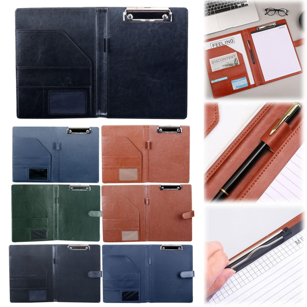 Faux Leather Padfolio with Clipboard Folder Portfolio Organizer A4 Letter Size Notepad Holder for Business Conference...