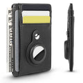 Credit Card Holder Fit for AirTag, DISEN Slim RFID Blocking Leather Wallet with 8 Slots and Tracker Slot for Men Women