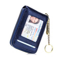 Credit Card Holder, Small RFID Card Wallet Slim Leather Card Case with Keychain & ID Window