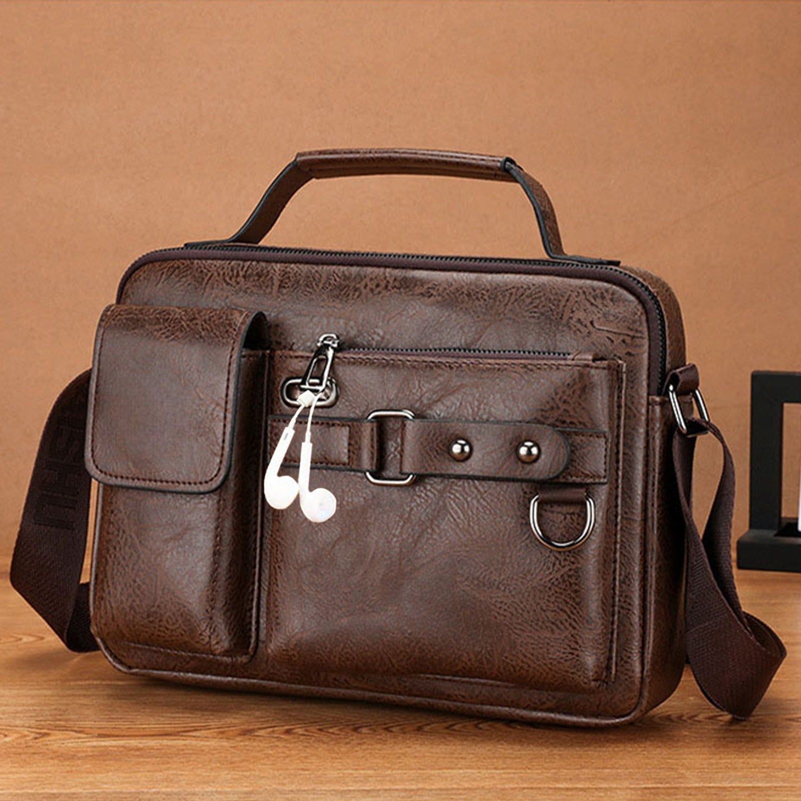 Crossbody Bag Men Men's Tote Bag Leather Briefcase Bags for Men Handbags Computer Business Shoulder Crossbody Bags