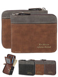 Leather Wallet for Men Large Capacity Bifold Wallet with ID Window 6 Card Holders Zip Coin Pocket (Black)