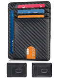 Slim Minimalist Front Pocket RFID Blocking Card Holder Leather Wallets for Men Women