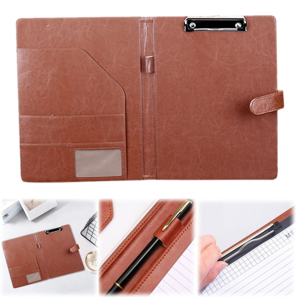 Professional Padfolio with Clipboard, A4 Size PU Leather Portfolio File Folder with Magnetic Closure Cover, Business ...