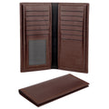 Long Bifold Wallet for Men, Slim PU Leather Purse, RFID Blocking Credit Card Holder, Brown
