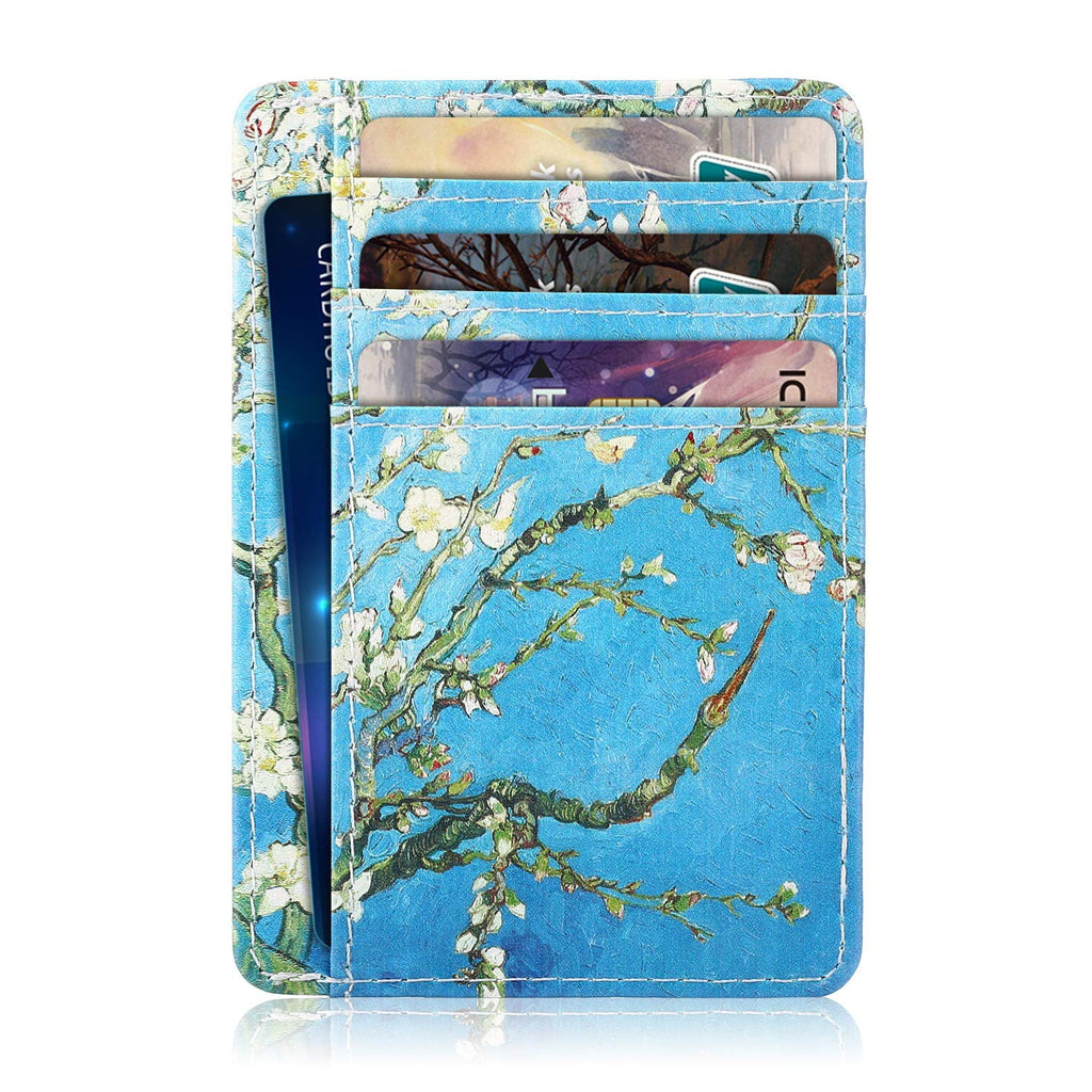 Credit Card Holder with ID Slot, RFID Blocking Premium PU Leather ID Credit Card Holder Slim Wallet Cover Case Sleeve...