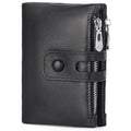 Genuine Leather Wallet for Men Large Capacity Men Wallets RFID Blocking ID Window Card Case with Zip Coin Pocket
