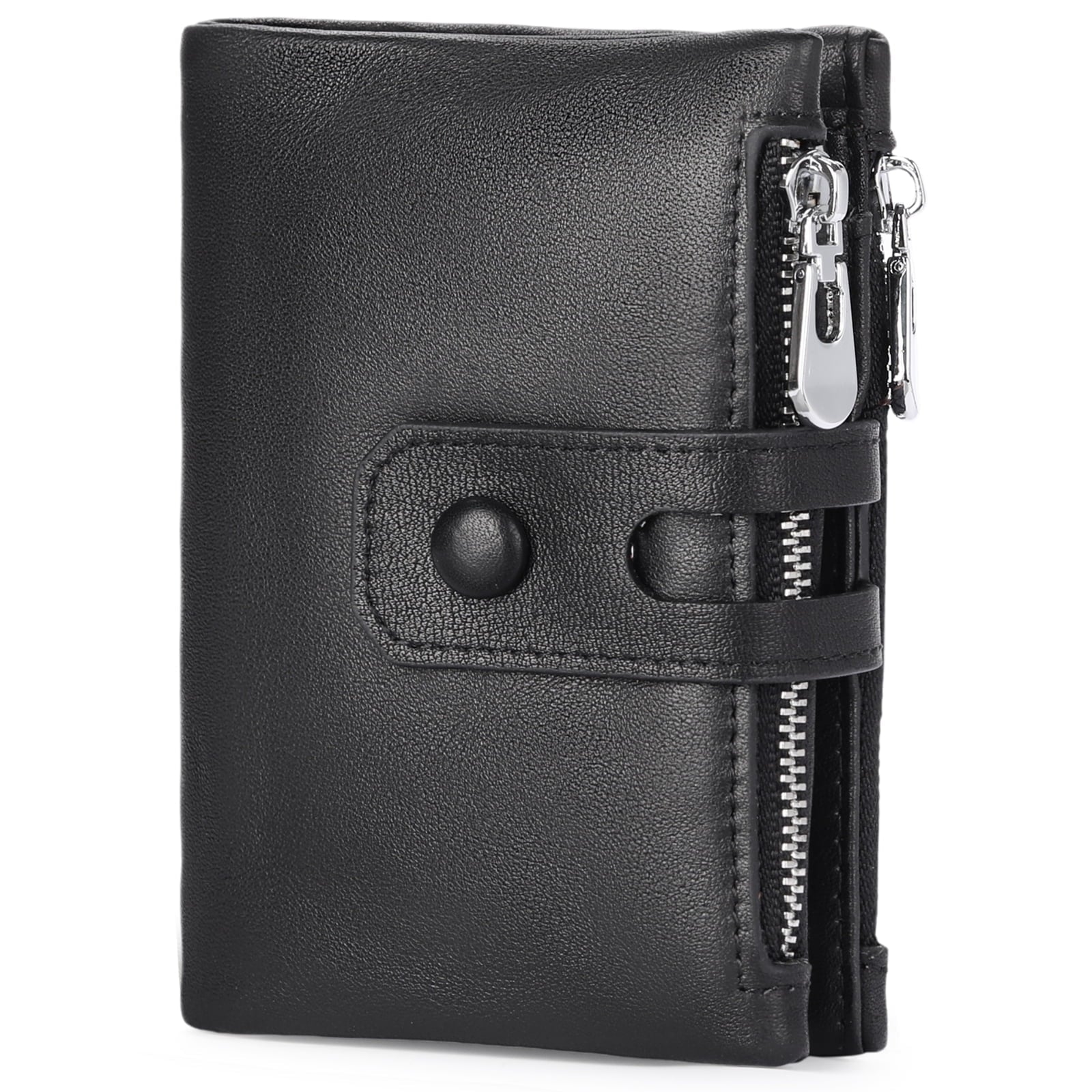 Genuine Leather Wallet for Men Large Capacity Men Wallets RFID Blocking ID Window Card Case with Zip Coin Pocket