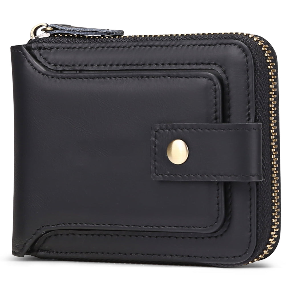 Rfid Wallet for Men Genuine Leather Minimalist Wallet Bifold Coin Purse