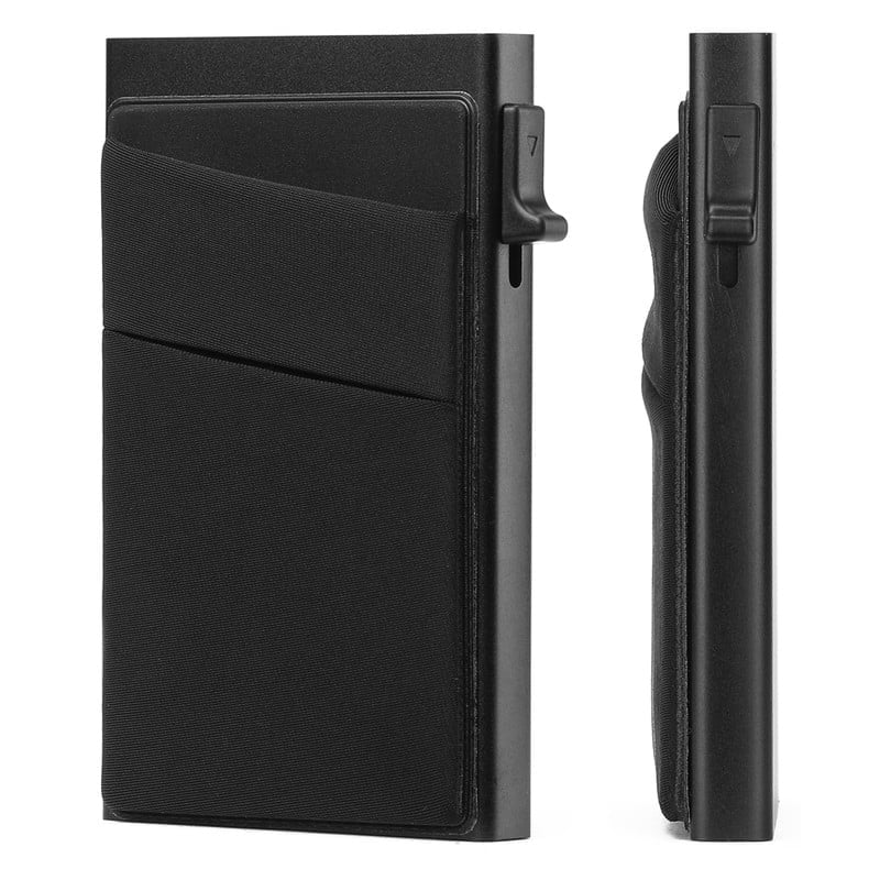 Slim Smart Aluminum Card Holder Mens Wallet Minimalist Leather RFID Blocking Metal Pop Up Wallet