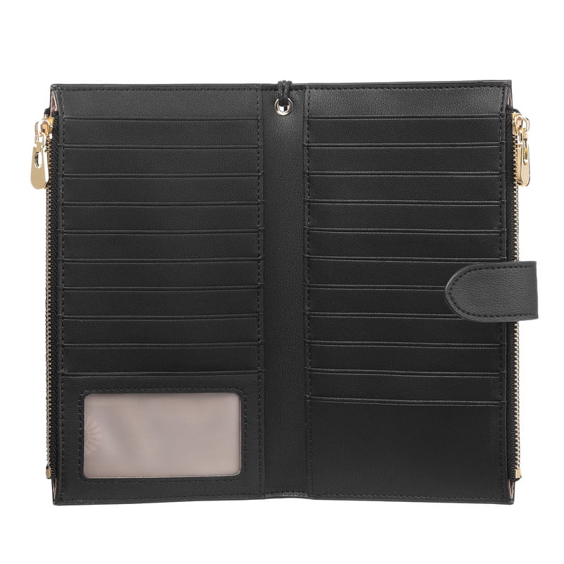 Wallet Women Multi Card Slim Leather RFID Blocking Credit Card Holder Wallet Purse with Zipper Pocket
