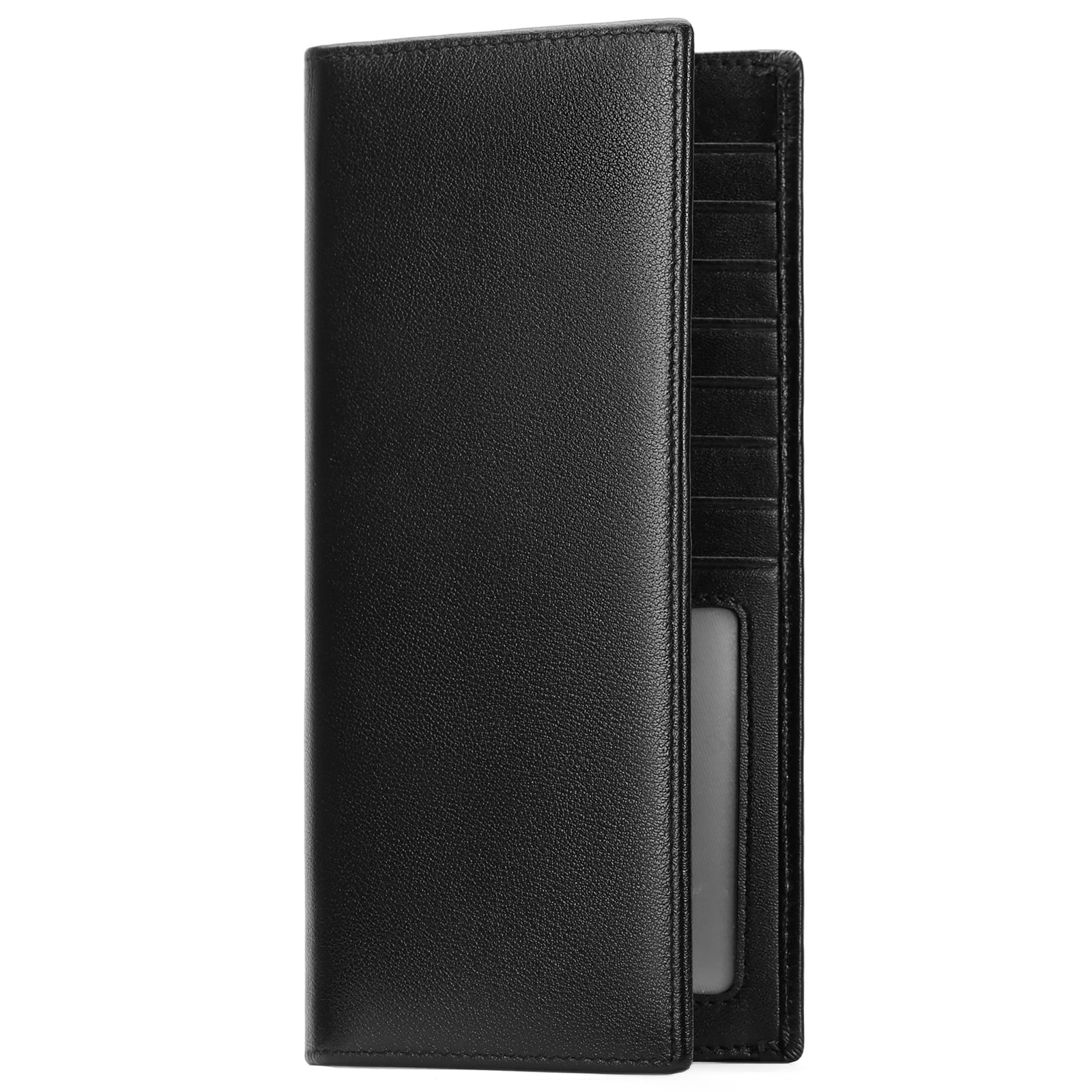 Wallet for Men Genuine Leather RFID Blocking Slim Wallet with Long Bifold Credit Card Holder for Men