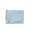 Slim Keychain Wallet Womens Leather Credit Card Holder Coin Change Purse Pouch with Zipper