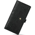 Womens Wallet Slim Thin RFID Blocking Ladies Card Holder Floral Vegan Leather Long Bifold Clutch with Zipper Pocket