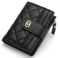 Small Wallet for Women Slim Bifold Leather Credit Card Holder Wallets Zipper Pocket Coin Purse with ID Window