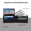 2026 New Genuine Leather Minimalist Bifold Wallets for Men Rfid Blocking Slim Mens Wallet,Black,For Everyday Use,Travel,Business,Secure Card