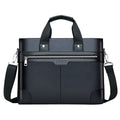 Leather Briefcase for Men 15.6 Inch Laptop Tote Work Bag Waterproof Messenger Shoulder Handbag Tote Bag for Men(Black)