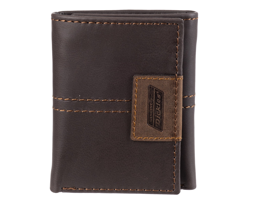 Men's RFID Genuine Leather Trifold Wallet with Interior Zipper