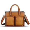 Genuine Leather Messenger Bag Briefcase for Men Vintage Real Leather Shoulder
