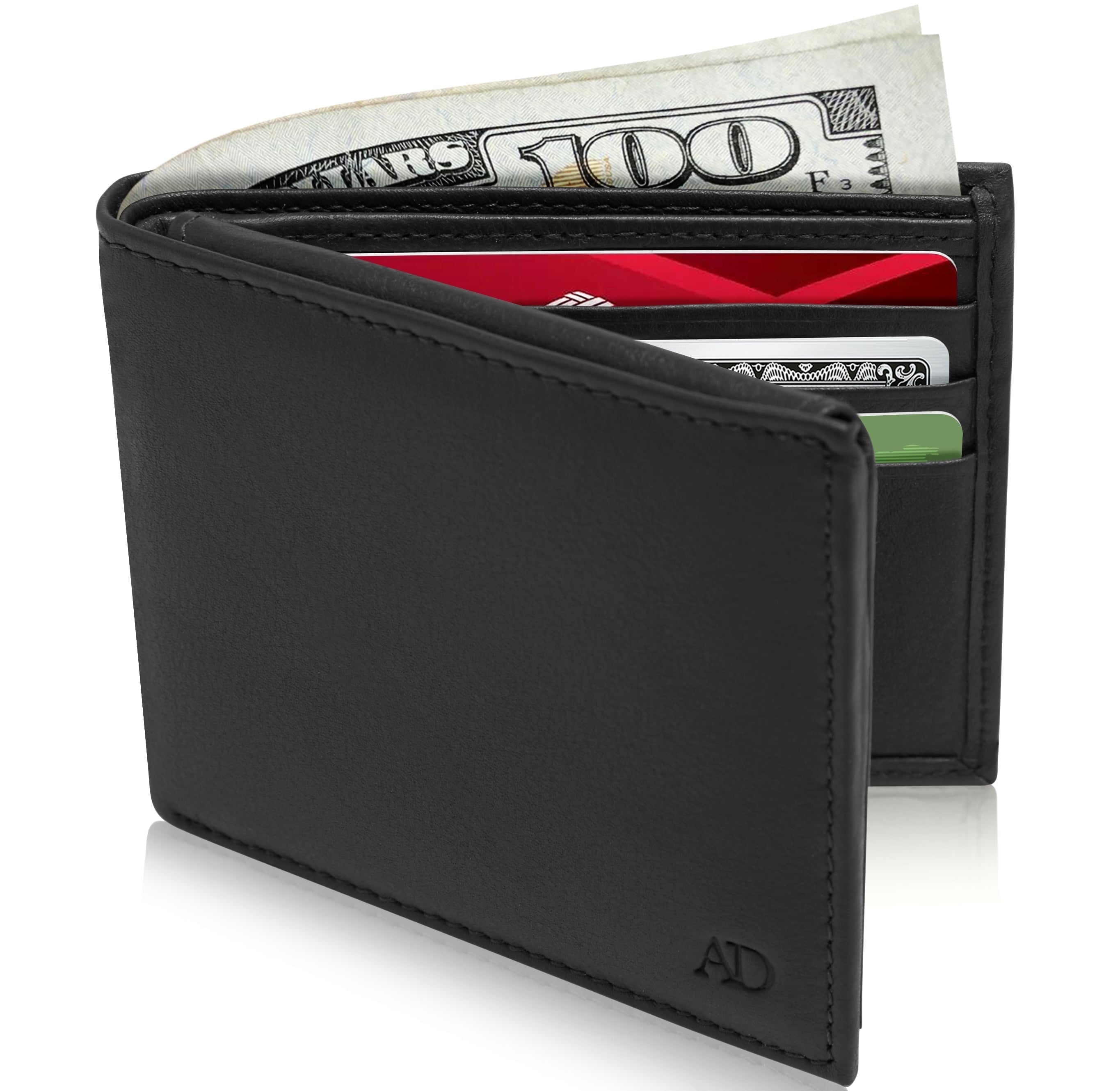 Genuine Leather Slim Bifold Wallets For Men - Mens Wallet RFID Blocking Holiday Gifts For Men