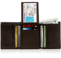 Genuine Leather Trifold Wallets For Men - Mens Wallet With 2 Flip-Up ID Windows RFID Blocking Gifts For Men