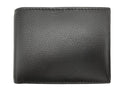 Men's Genuine Milled Leather Bifold Wallet with Wing, Black, RFID Protected