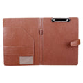 GraduationMall Business Magnetic Closure Padfolio Portfolio File Folder PU Leather for A4 Size Deep brown