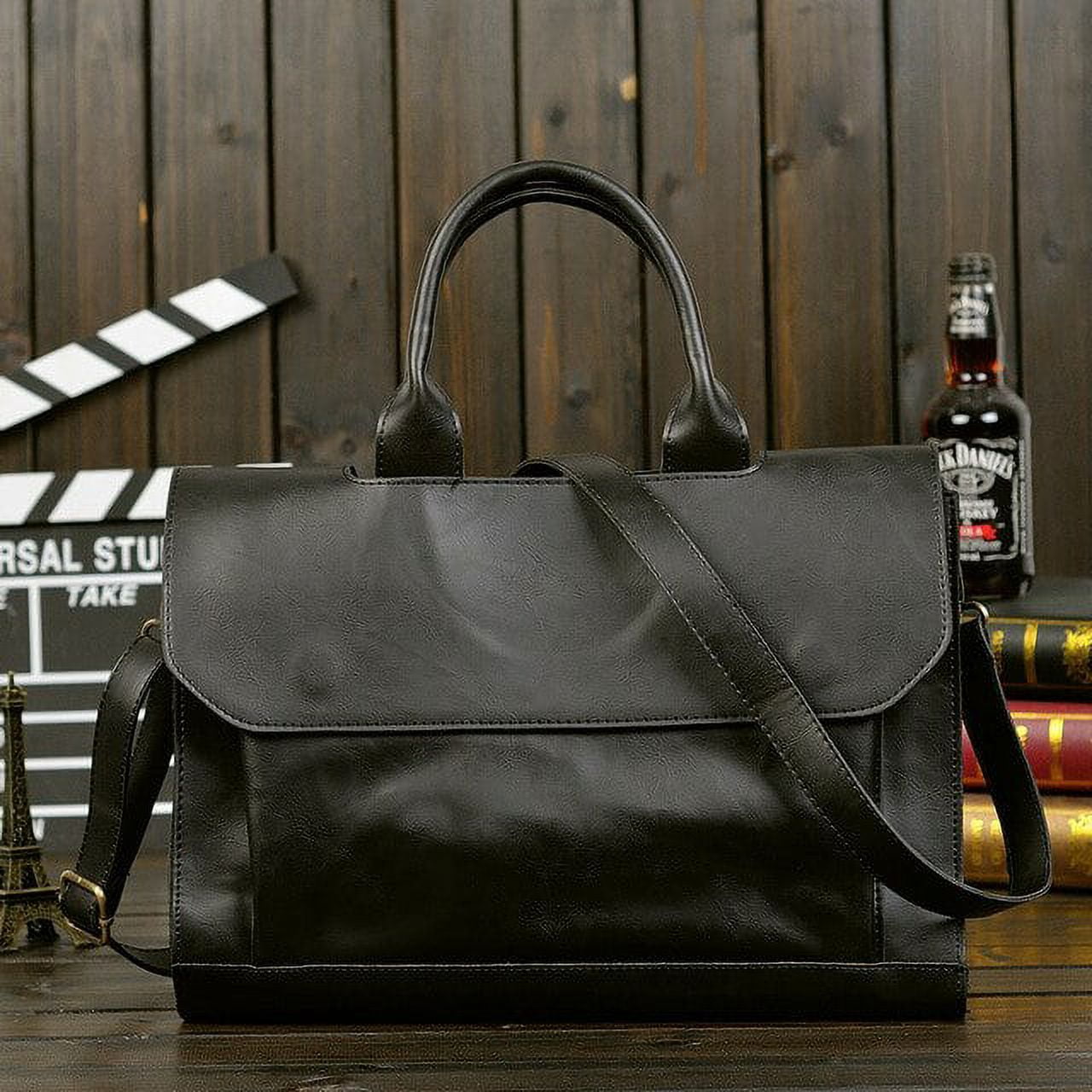 Retro Men's Briefcase Crazy Horse Leather Laptop Handbag Business Men Messenger Bags Leather Laptop travel Bag aktent...