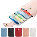 1pc RFID Blocking Credit Card Holder Pocket Purse Case Security Wallet, Faux Leather Slim Wallets for Women, Blue
