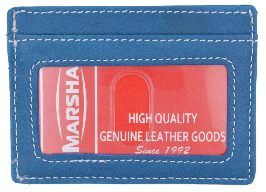 Handmade Genuine Leather Unisex Slim Super Thin Card Holder With ID Card Window 270