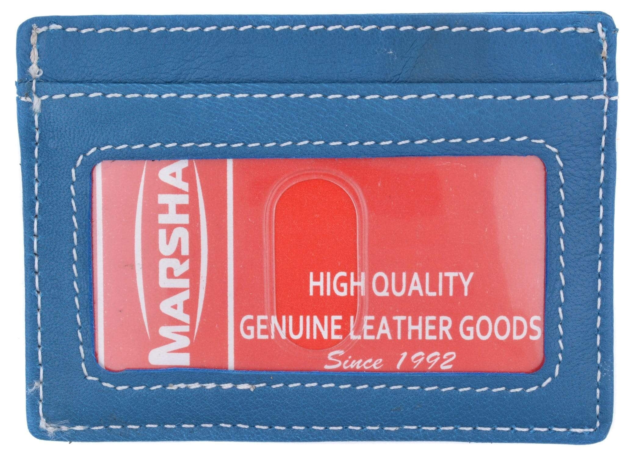 Handmade Genuine Leather Unisex Slim Super Thin Card Holder With ID Card Window 270