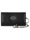Men's Open B&S Trucker Biker Chain Leather Wallet, Black, Harley Davidson
