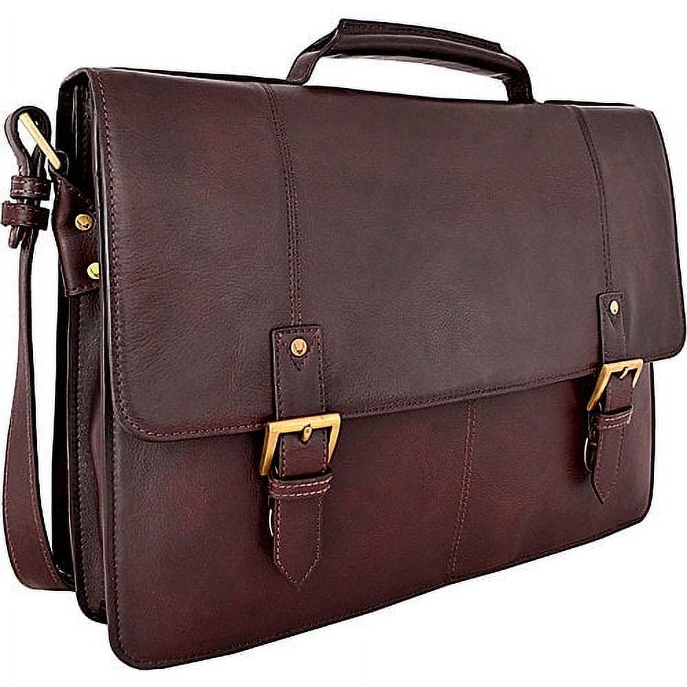 Charles Leather Large Laptop Messenger Briefcase