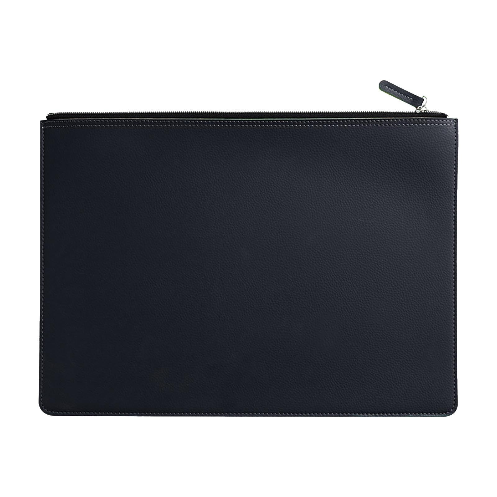 Premium PU Leather File Document Bag - Sleek, Waterproof Official Briefcase for Men & Women Black