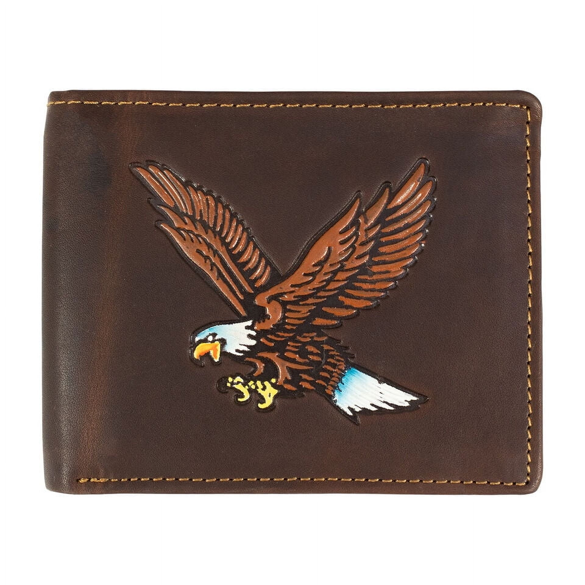 Hunter Leather RFID Blocking Mens Multi-Card ID Holder Bifold Wallet, Brown