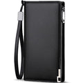 Long Wallets for Men Leather RFID Blocking Wallet Bifold Slim Credit Card Holder Zip Around Wallet Purse with Zipper ...