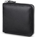 Mens Wallet with Zipper Wallets for Men RFID Blocking Leather Bifold Credit Card Holder Wallets Black