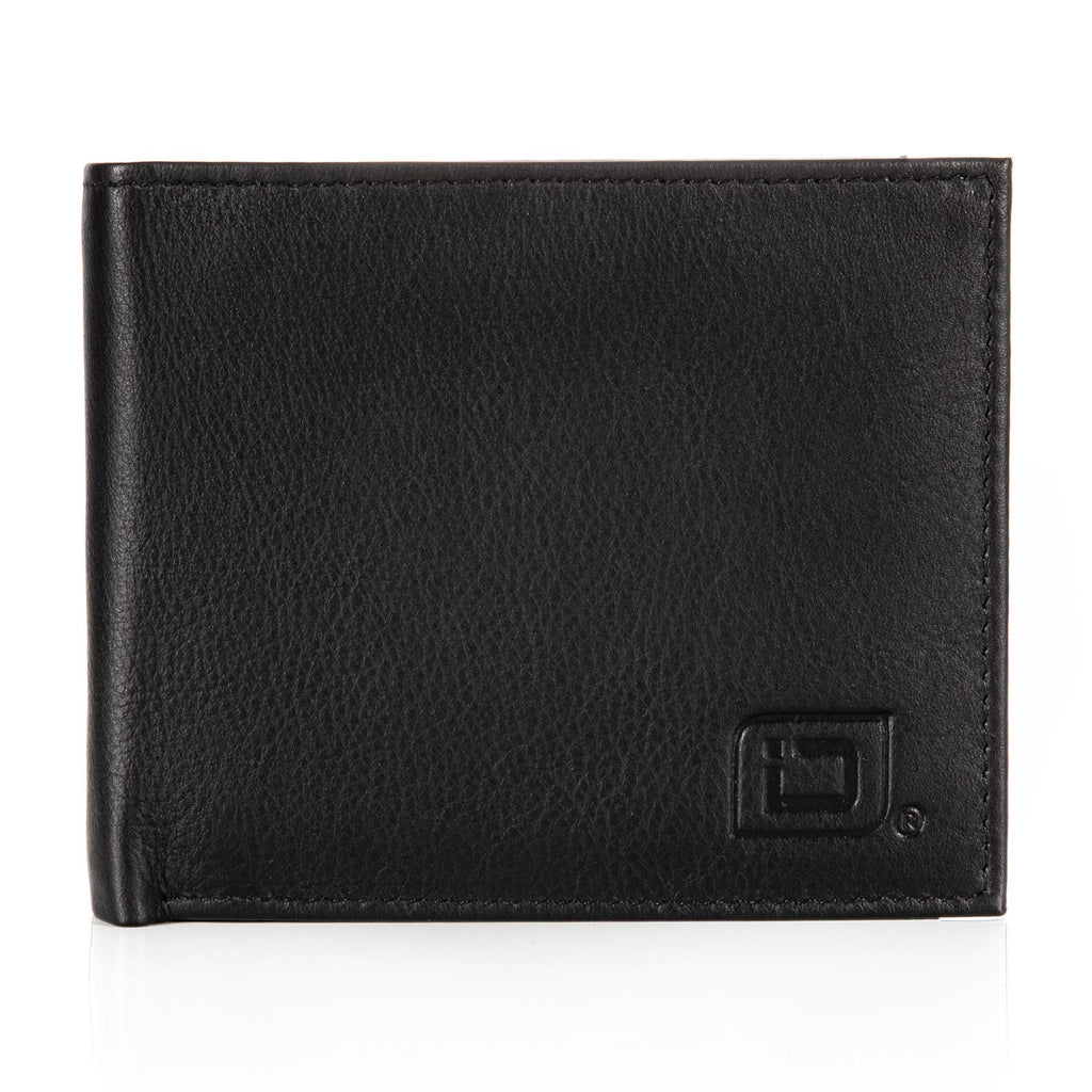 Men’s RFID Leather Wallet - Bifold with ID Window (Black)