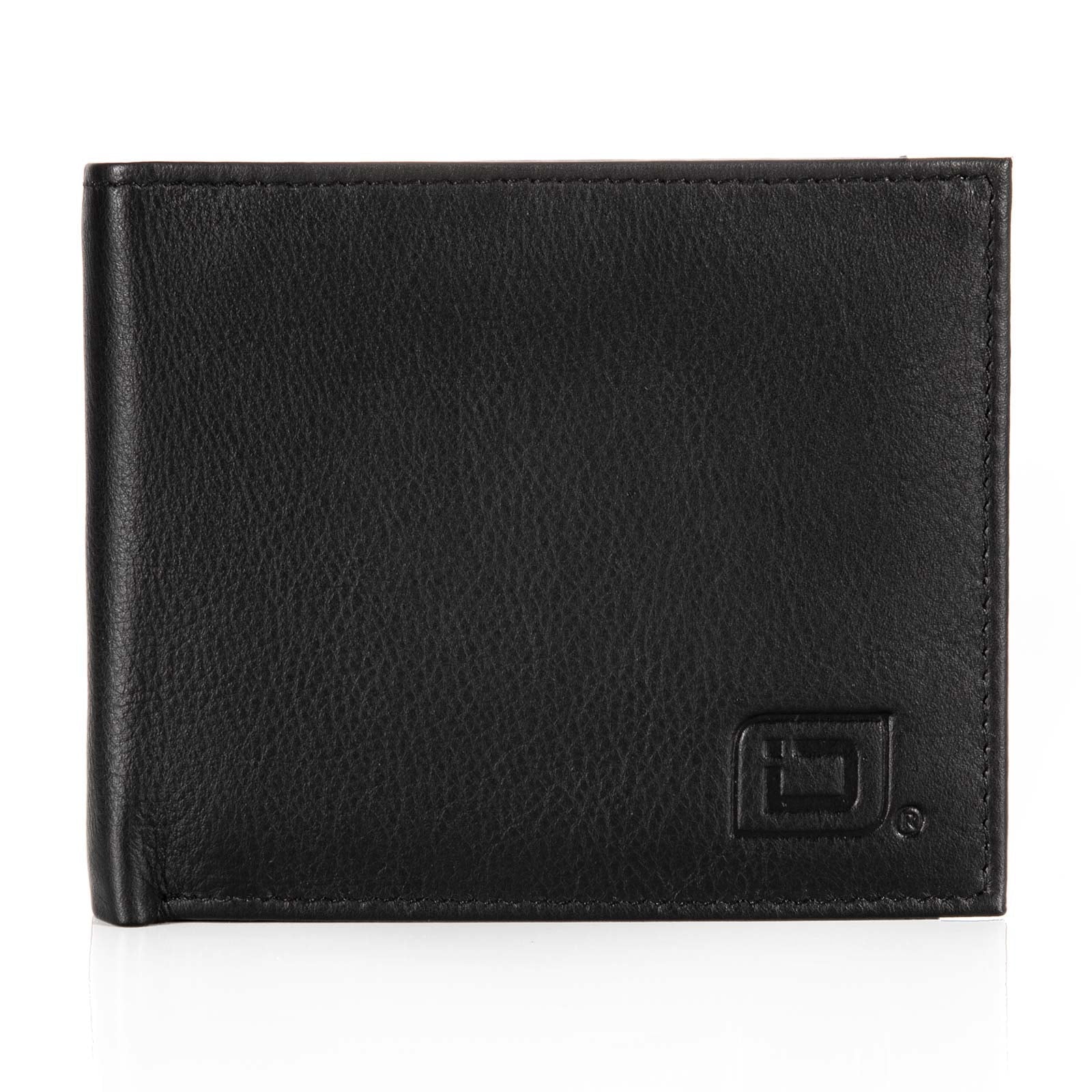 Men’s RFID Leather Wallet - Bifold with ID Window (Black)