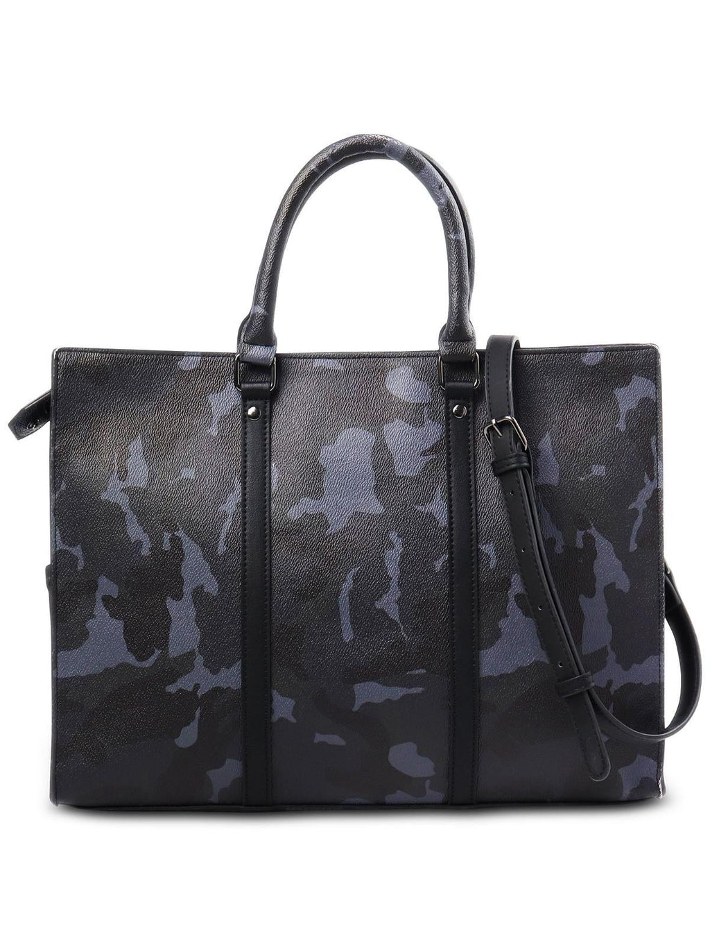 International Concepts Men's Faux Leather Camouflage Briefcase Blue Size Regular
