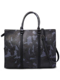 International Concepts Men's Faux Leather Camouflage Briefcase Blue Size Regular