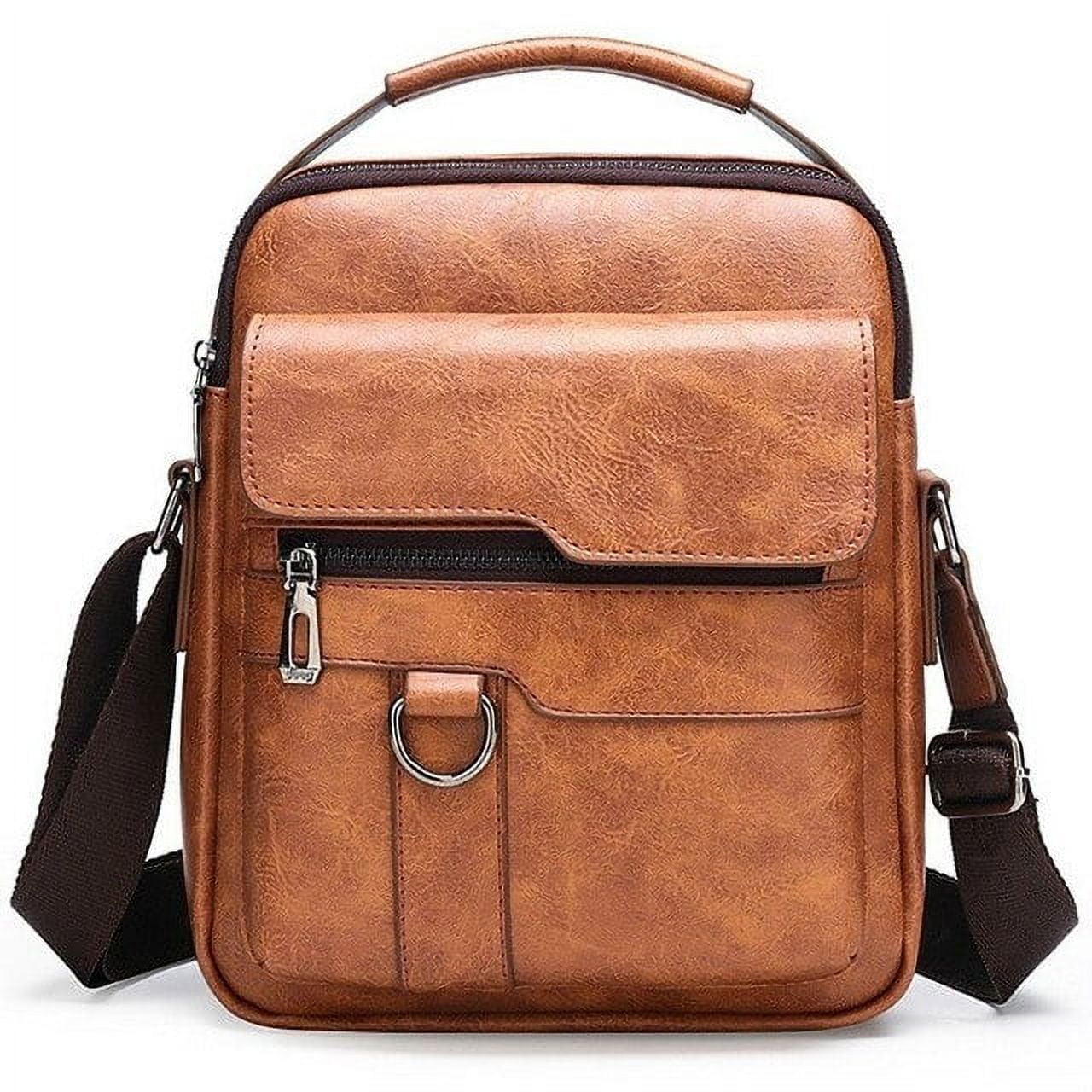 Men Leather Shoulder Bags Man Business Crossbody Bags For IPAD Air Mini Male Leather Handbag Small Briefcase Men's Messenger Bag