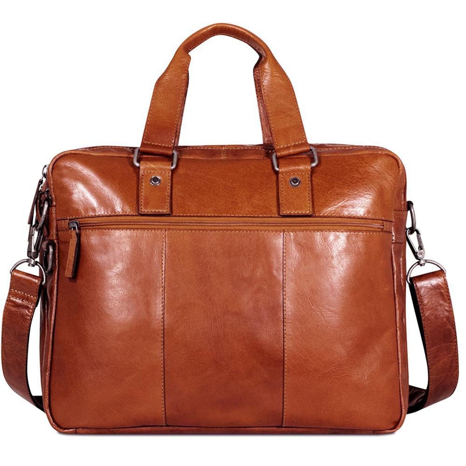 Voyager Hand-Stained Buffalo Leather Large Professional Briefcase #7317 (Honey)