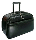 Genuine Leather 40" Rolling Briefcase Travel Luggage 15 Laptop Bag, Black Unisex, Adults, Dimension: 13.75" H x 21" W...
