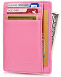 Men's RFID Blocking Slim Leather Business Card Holder 6 Slots, Black