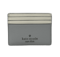 Kate Spade Madison Small Slim Card Holder Grey Saffiano Leather Wallet