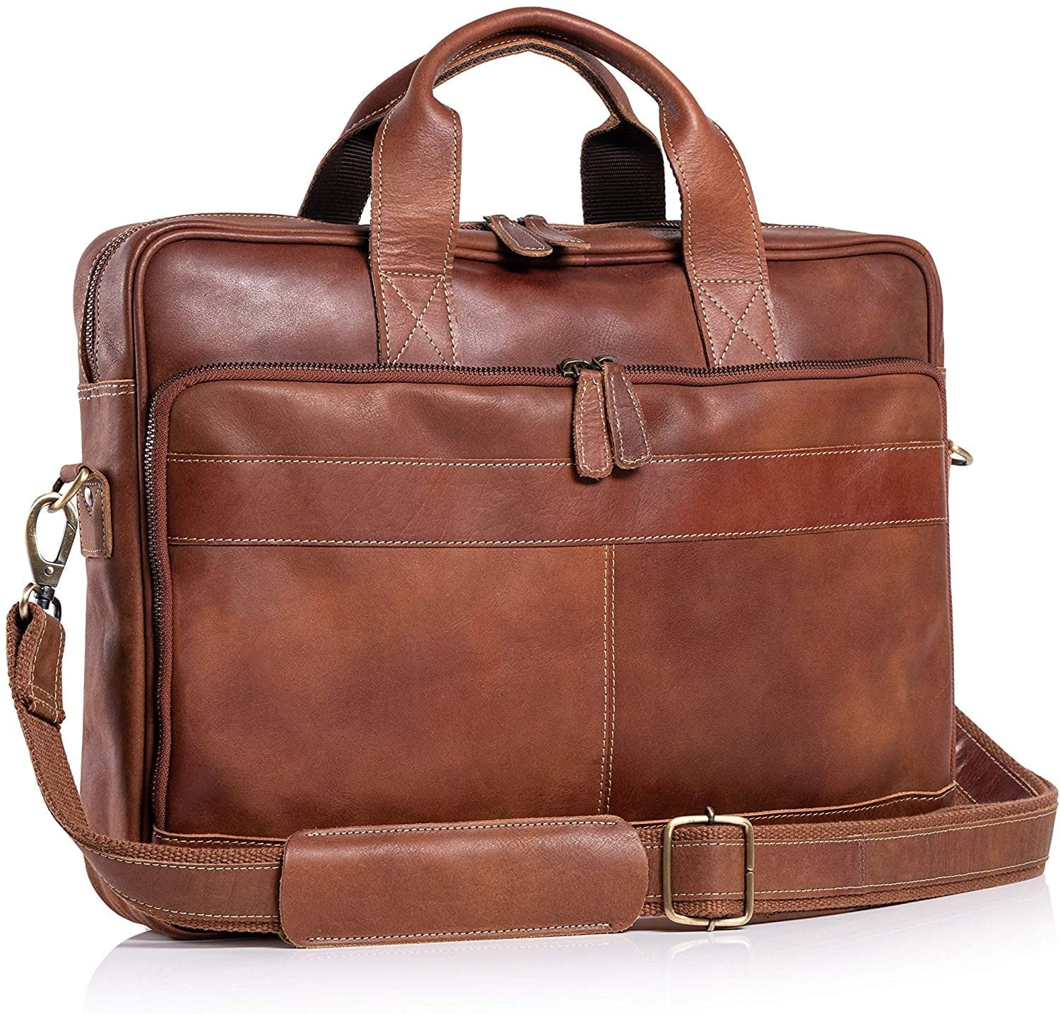 18-Inch Laptop Messenger Bag Trolley-Compatible Briefcase for Men and Women with Zippers and Multiple Compartments