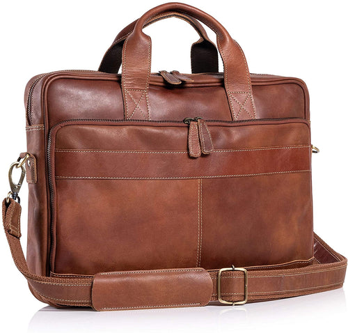 18-Inch Laptop Messenger Bag Trolley-Compatible Briefcase for Men and Women with Zippers and Multiple Compartments