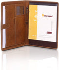 Leather Business Portfolio Business Personal Organiser Folder Full Grain Leather padfolio (Light Tan)