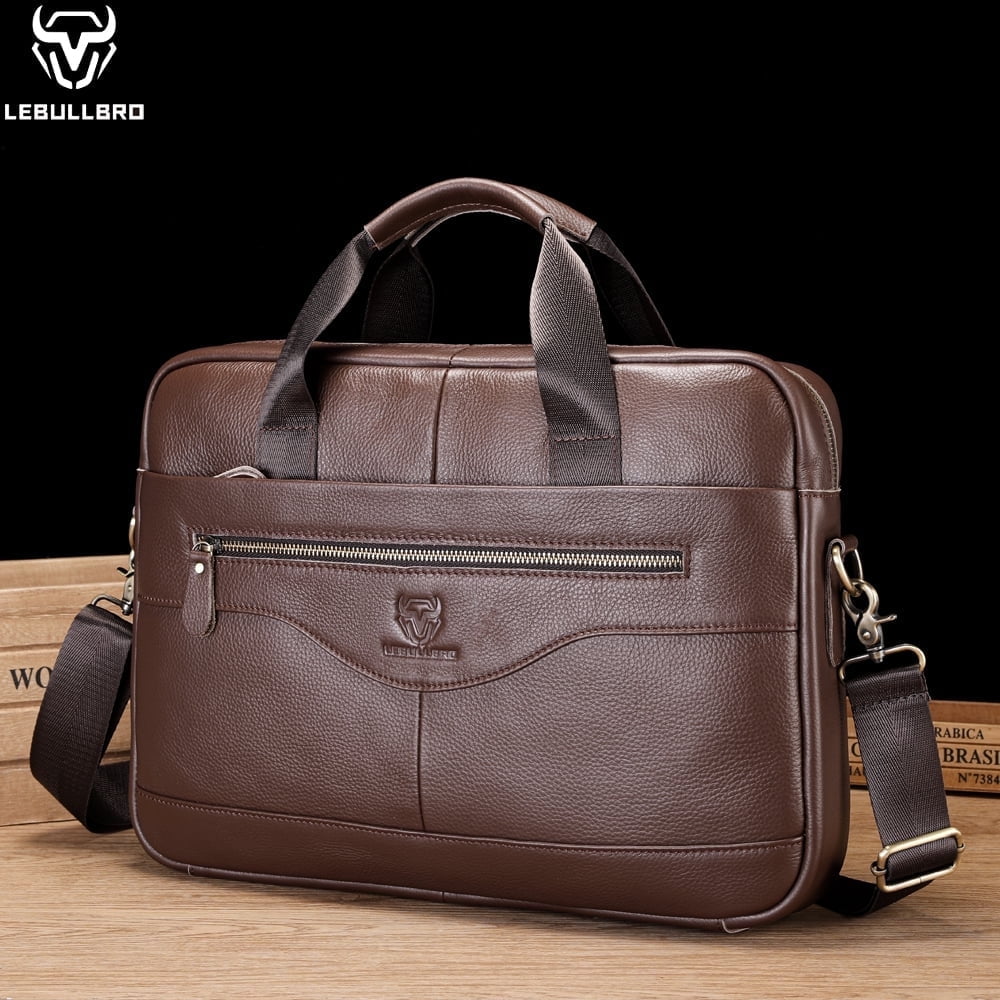 Briefcase Shoulder Messenger Bags Work Laptop Bag Coffee